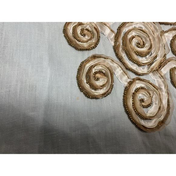 Barbara Gerwit Blue Linen Embroidery Tunic Top Blouse Cover Up Medium - Picture 3 of 14